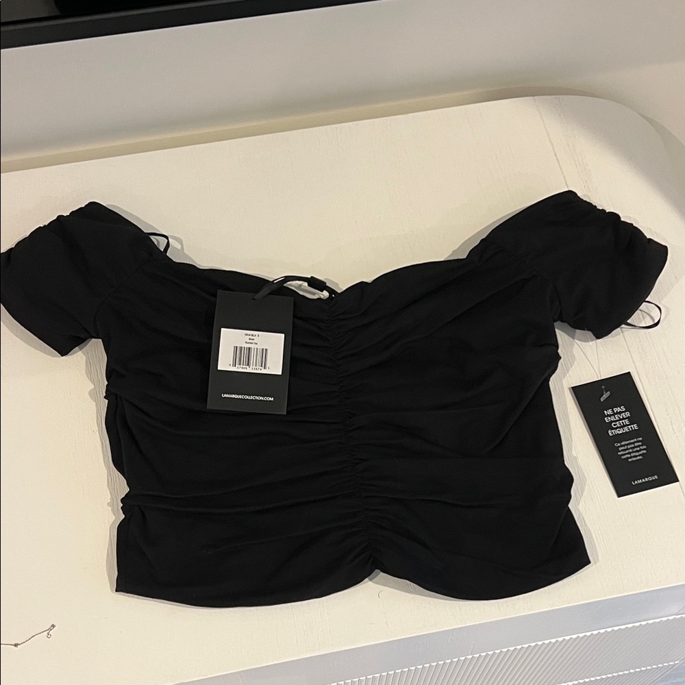 Lamarque Nina Black Ruched Top